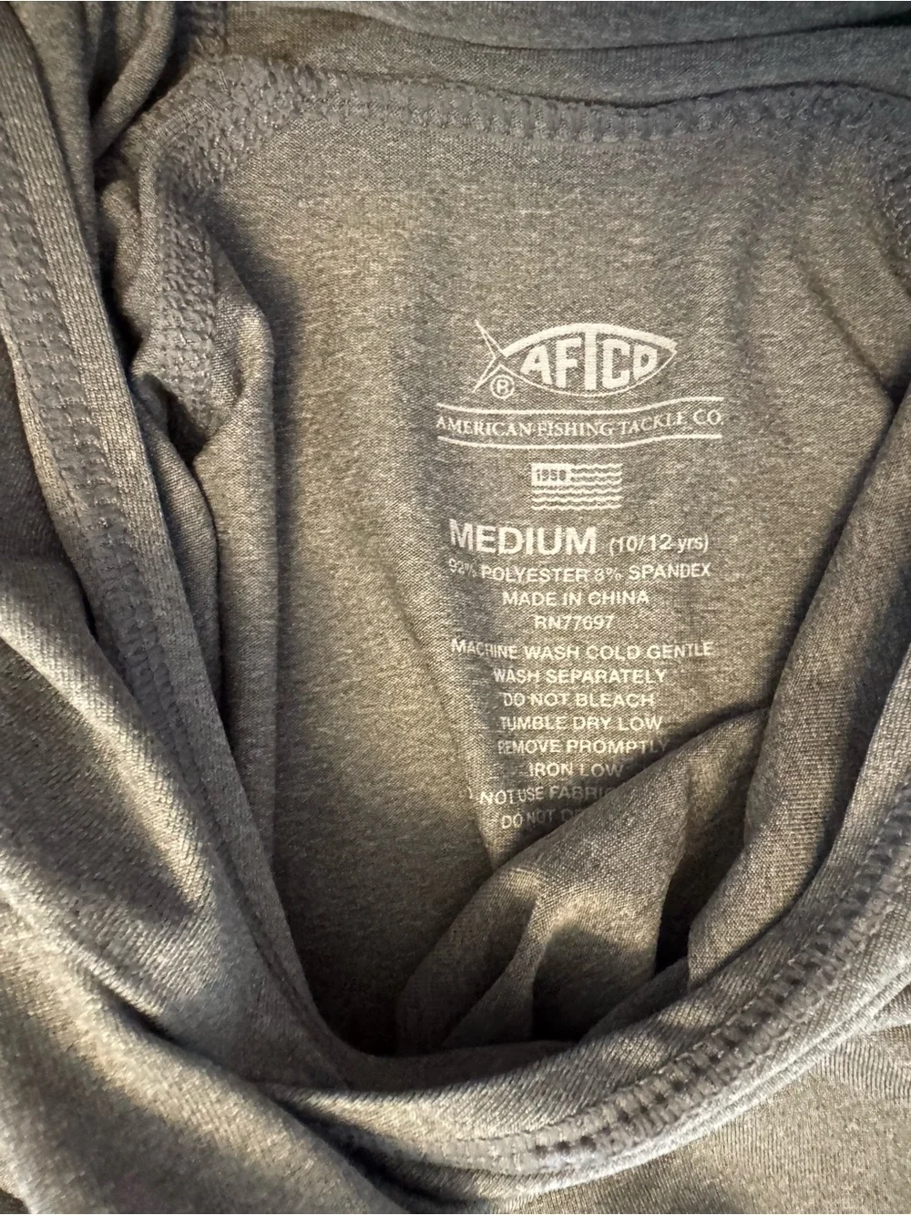 Aftco Youth Samurai Hood Performance LS Shirt | Medium | Grey